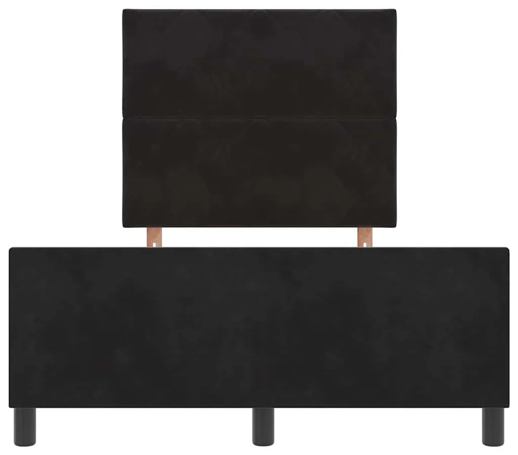 Estrutura de Cama de Veludo Preto vidaXL 120x200 cm