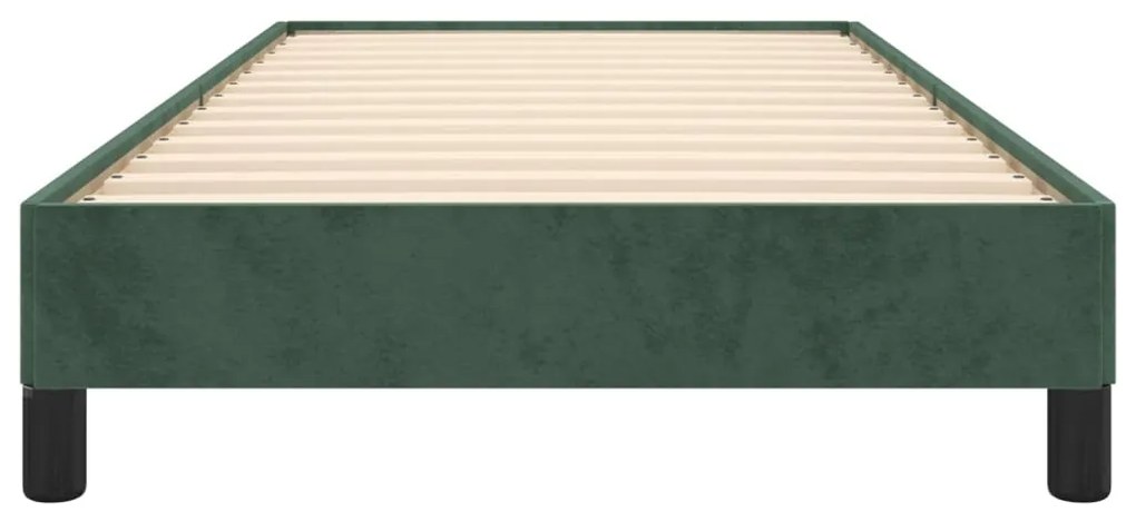 Estrutura de cama sem colchão 90x190 cm veludo verde-escuro