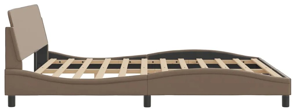 Estrutura cama cabeceira 180x200 cm couro artificial cappuccino
