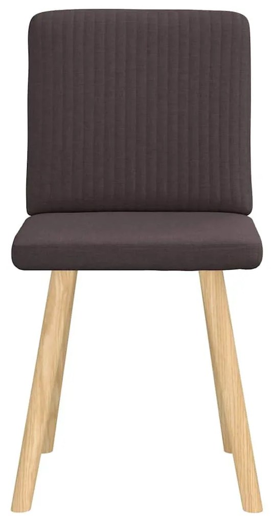 Cadeiras de jantar 2 pcs tecido castanho-escuro