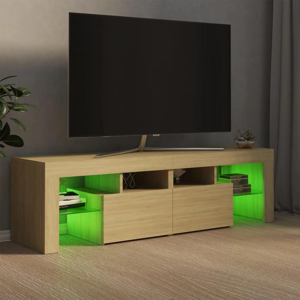 Móvel de TV com luzes LED 140x36,5x40 cm carvalho sonoma