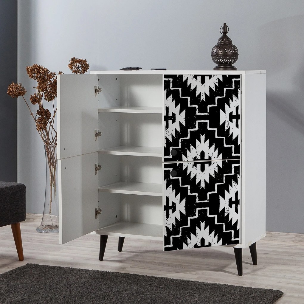 **** Armário Multiusos Multilux – Branco e Preto – 95x111x36 cm

**