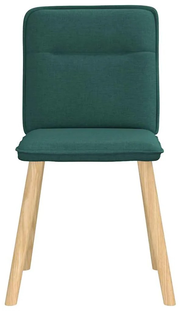Cadeiras de jantar 6 pcs tecido verde-escuro