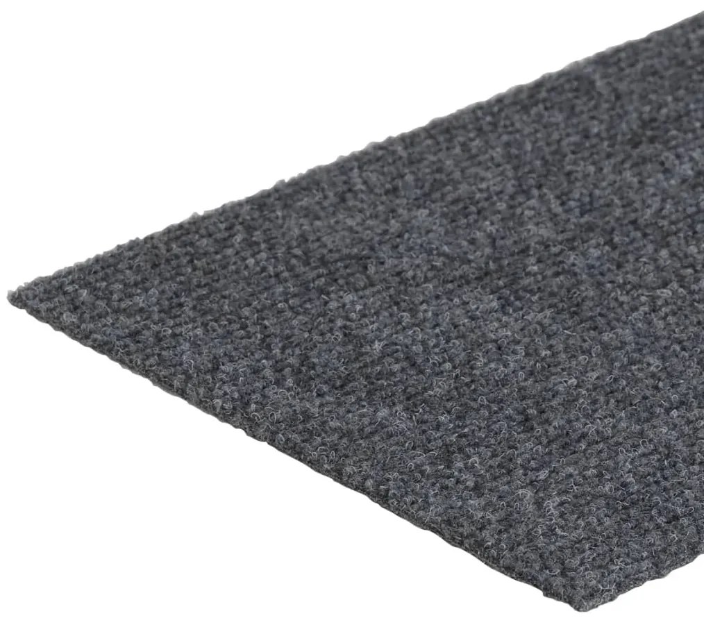 Tapetes escada adesivos retangular 15pcs 76x20cm cinzento-claro