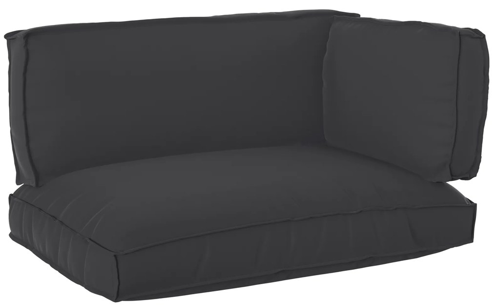 vidaXL Conjunto de Almofadas para Palete 3 pcs Preto 120 x 80 x 12 cm