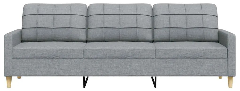 Sofá de 3 lugares 210 cm tecido cinza-claro