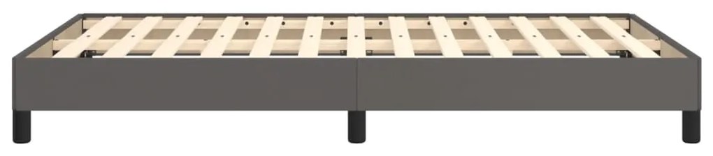 Estrutura de cama sem colchão 120x190cm couro do falso cinzento