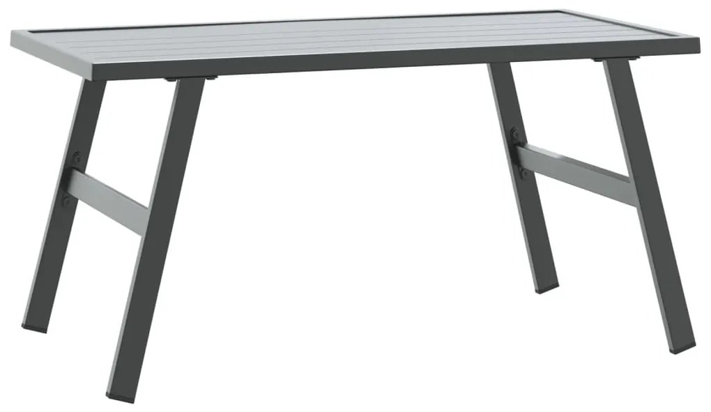 Mesa de centro para jardim 90x45x35 cm aço revestido a pó preto