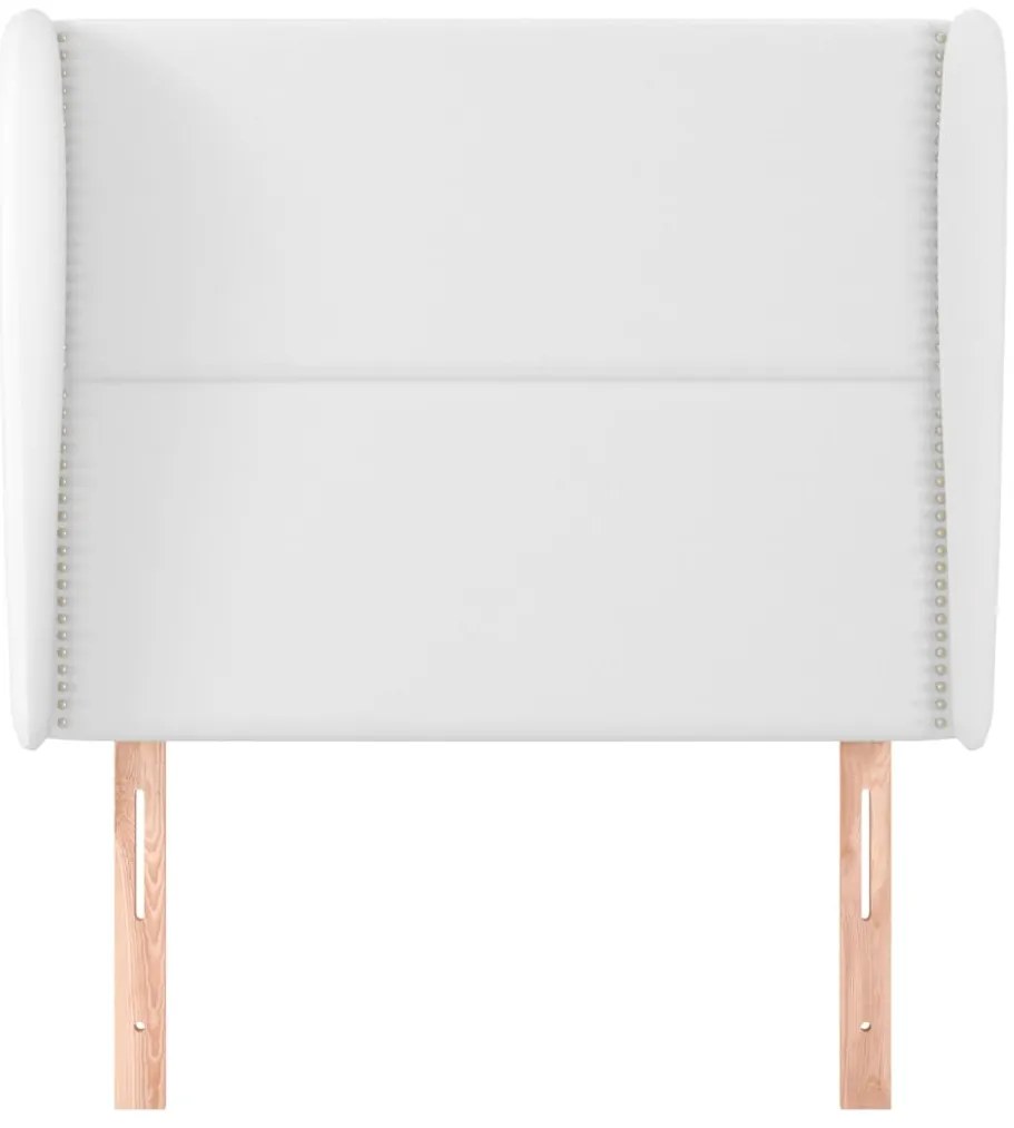 Cabeceira cama c/ abas couro artificial 103x23x118/128cm branco
