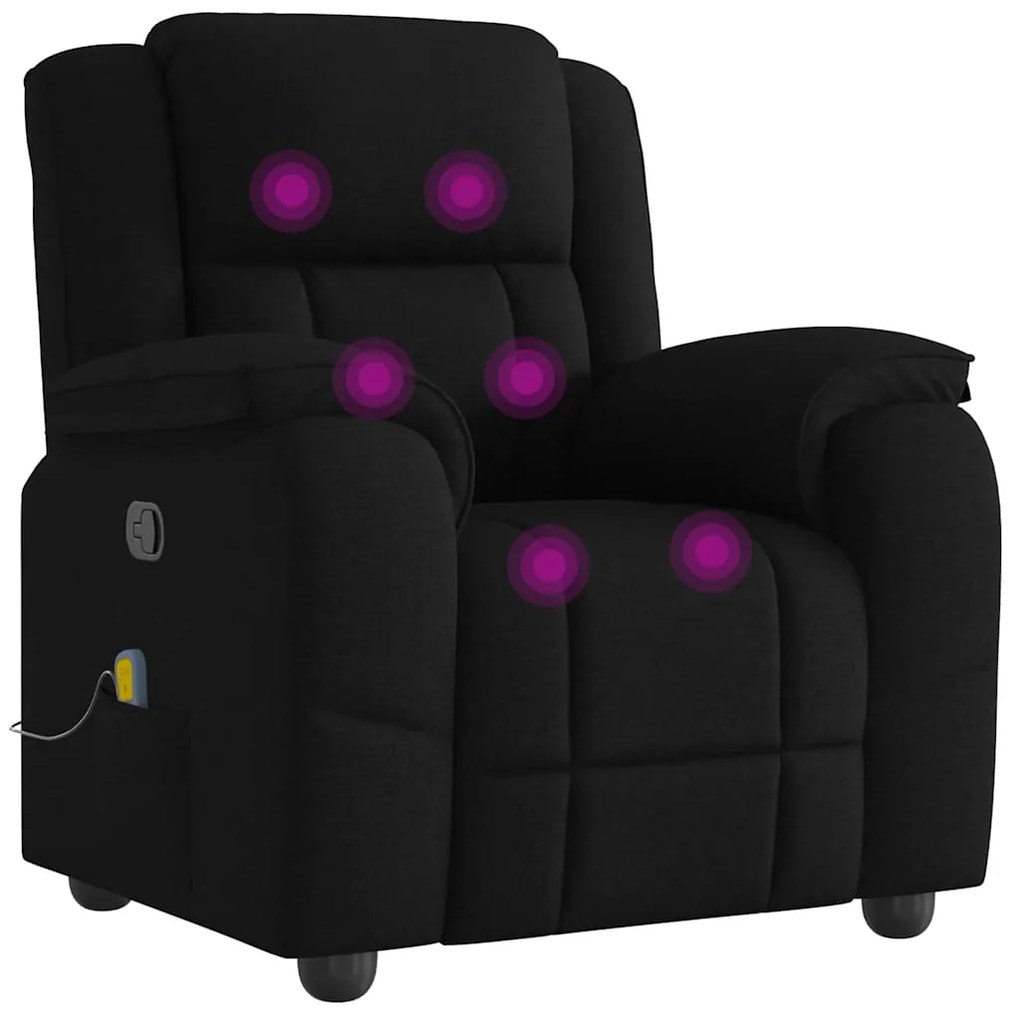 Poltrona de massagens reclinável tecido preto