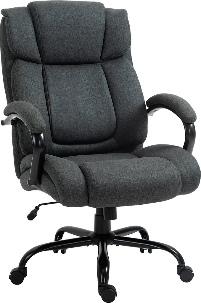 Vinsetto Cadeira de escritório, Cadeira ergonômica de secretária, cadeira giratória com apoio de braço estofado, até 220 kg, Cinza | Aosom Portugal