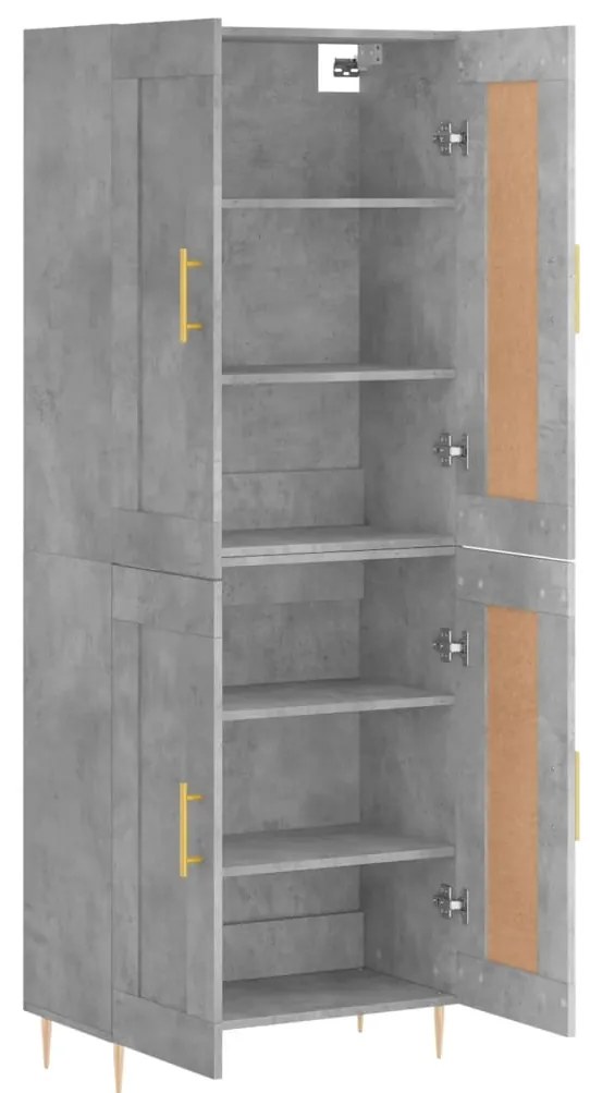 Armário alto 69,5x34x180 cm derivados de madeira cinza cimento