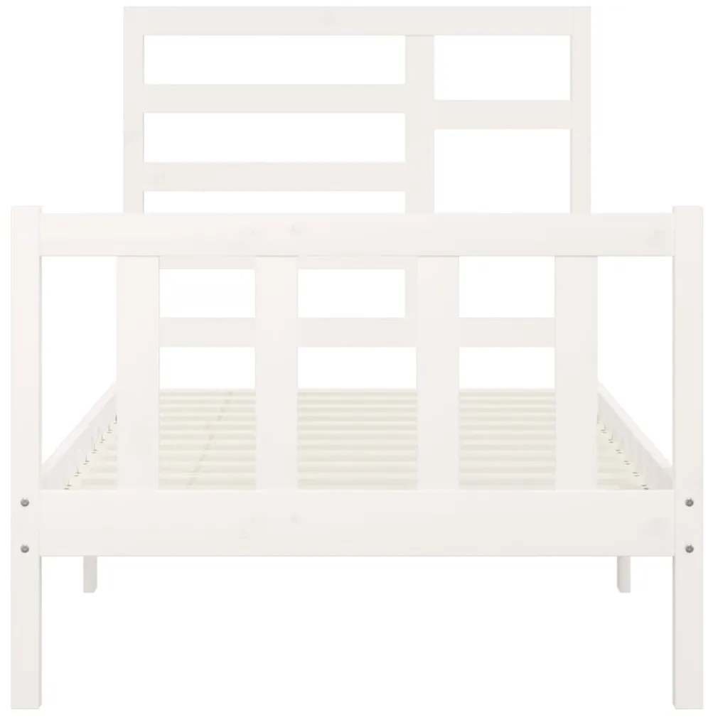 Cama sem colchão 100x200 cm madeira de pinho maciça branco