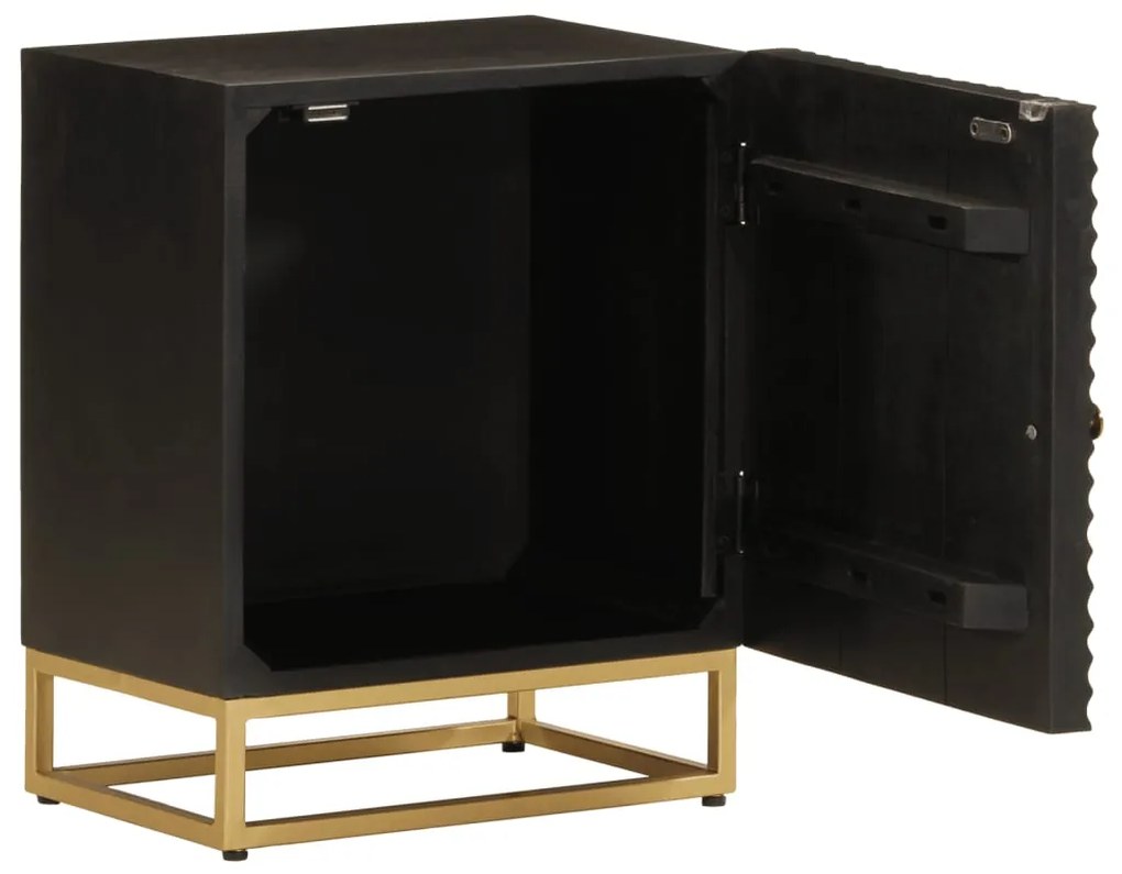Mesa de cabeceira 40x30x50 cm mangueira maciça/ferro preto