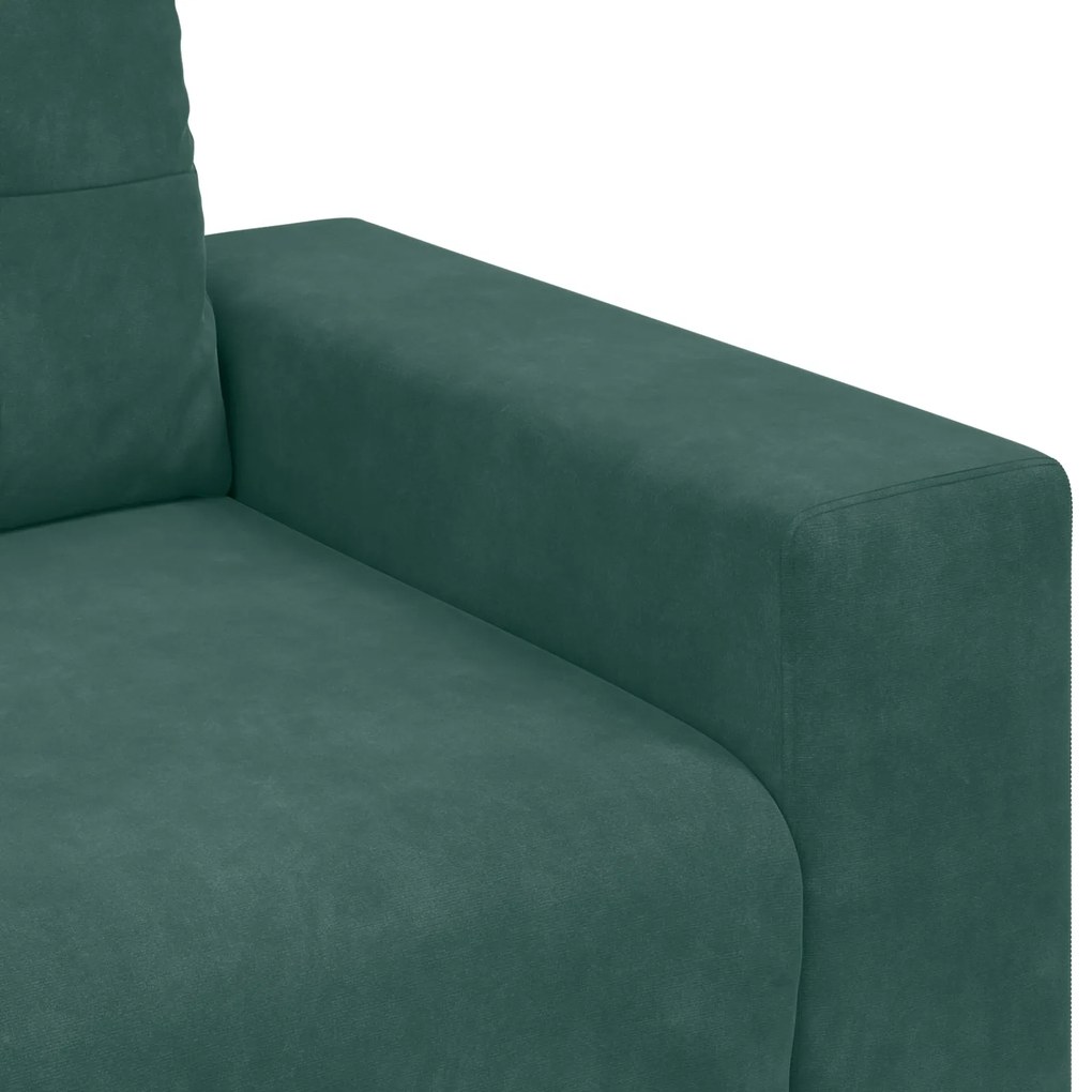 Sofá Loveseat Verde Escuro 120 cm em Veludo da vidaXL