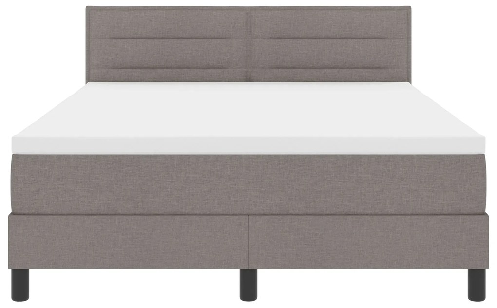 Cama Box Spring com Colchão Taupe 140x200 cm Tecido