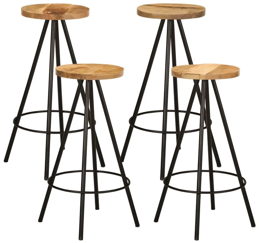 5 pcs conjunto de bar madeira de mangueira maciça