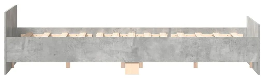 Estrutura cama c/ cabeceira e apoio pés 160x200cm cinza cimento