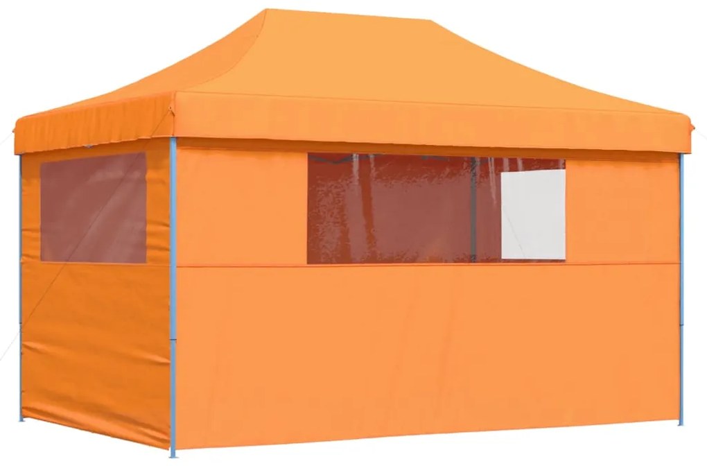 Tenda para festas pop-up dobrável c/ 4 paredes laterais laranja