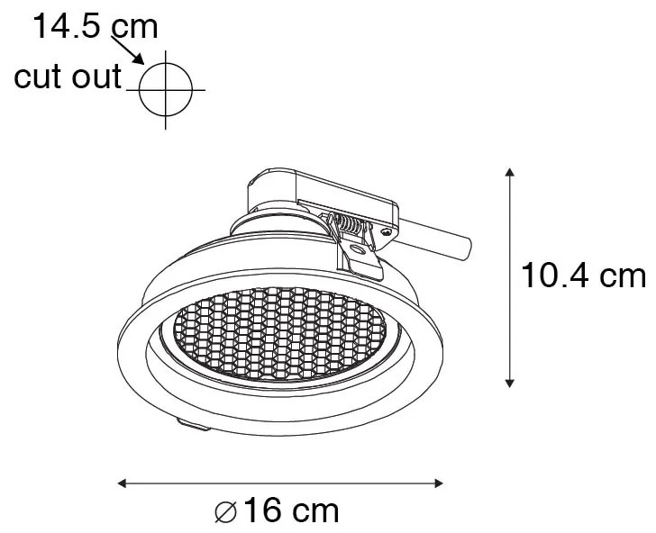 LED Foco embutido inteligente preto ajustável Incl. Wifi GU10 111mm - Coop 111 Honey