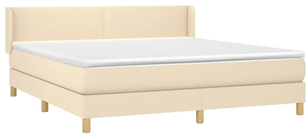 Cama com molas/colchão 180x200 cm tecido cor creme