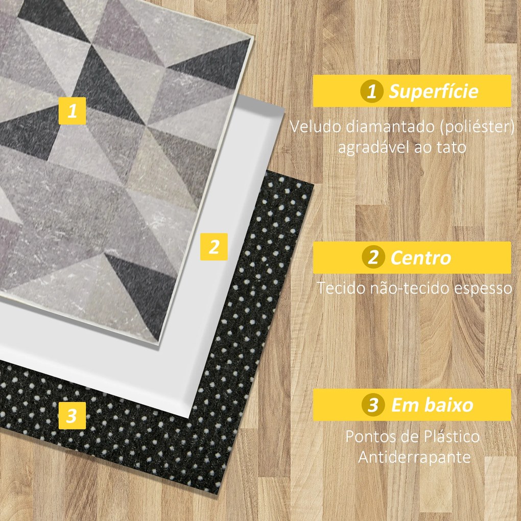 HOMCOM Tapete de Sala de Estar Moderno 230x160cm Tapete Geométrico com Base Antiderrapante para Dormitório Escritório Estúdio Multicor