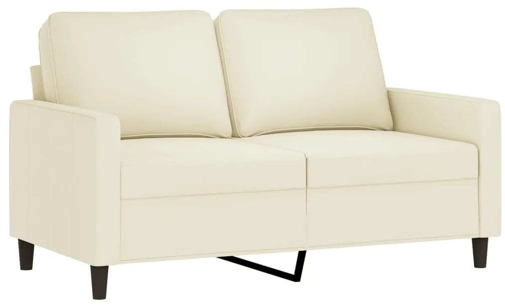 3 pcs conjunto de sofás com almofadas veludo cor creme
