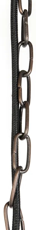 Candeeiro de suspensão industrial castanho antigo 60 cm - Hoodi