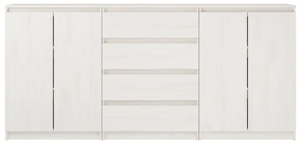 Armários de apoio 3 pcs pinho maciço branco