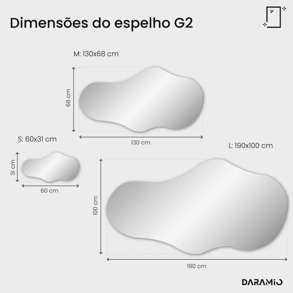 Espelho com luz em forma de nuvem G2