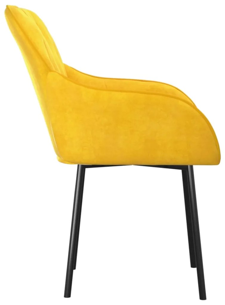 Cadeiras de jantar 2 pcs veludo amarelo