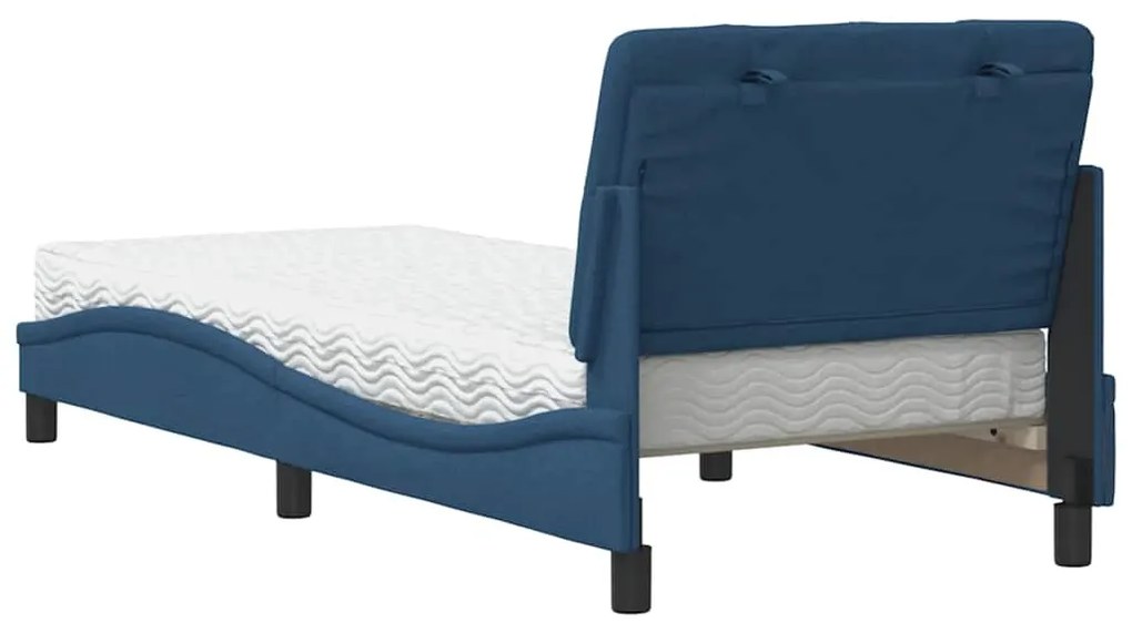 Cama com colchão 90x190 cm tecido azul