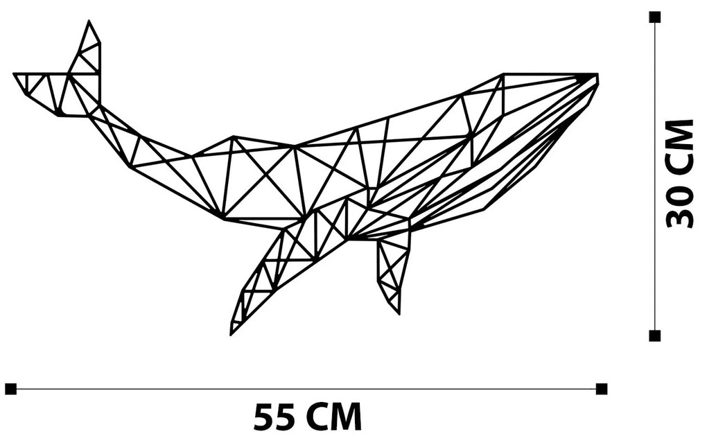 Acessório Decorativo de Parede Whale – Preto – 56 x 31 cm