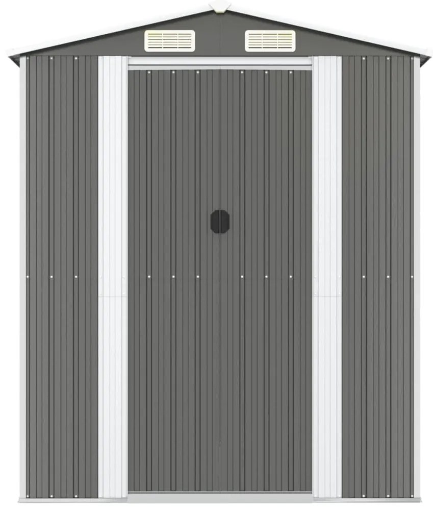 Abrigo de jardim 192x440x223 cm aço galvanizado cinzento-claro