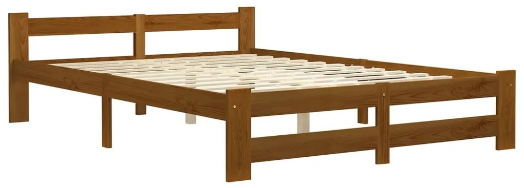 Estrutura de cama 120x200 cm madeira pinho maciço castanho mel