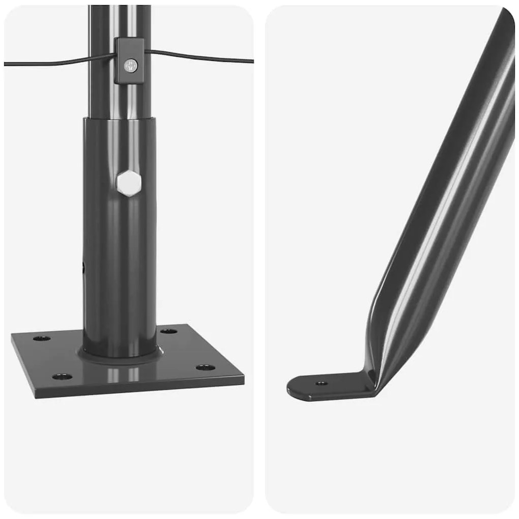 Postes de Cerca com Base - 52 pcs Ø32mm, 88,5cm, Aço Galvanizado.