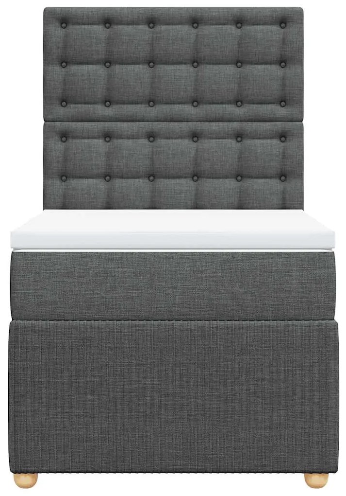 Cama com molas/colchão 90x200 cm tecido cinzento-escuro