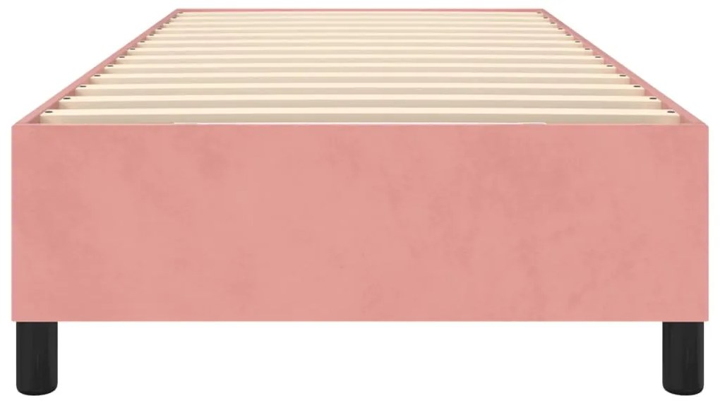 Estrutura de cama 100x200 cm veludo rosa
