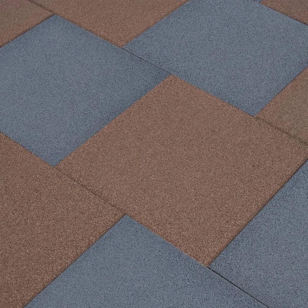 3096598 vidaXL Ladrilhos prot. contra quedas 24 pcs borracha 50x50x3 cm cinza