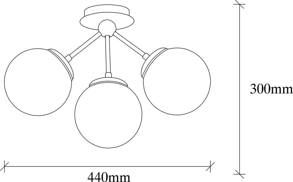 Candeeiro de Teto Gondol – Branco e Preto – 44 x 15 cm