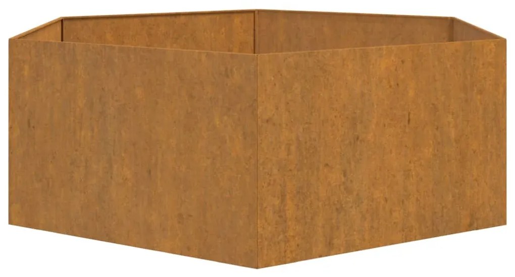 Vaso/floreira 138x120x45 cm aço corten cor enferrujado