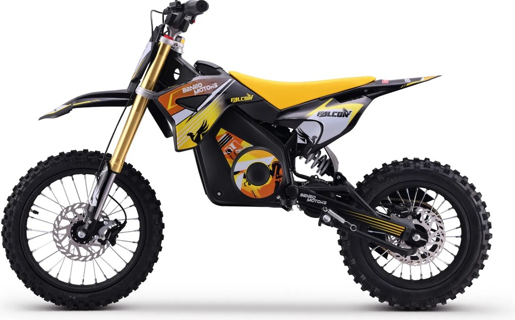 Moto elétrica de cross para crianças Motors Falcon 1600W Amarela