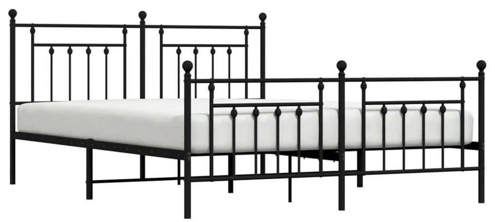 Estrutura de cama sem colchão com pés 160x200 cm preto