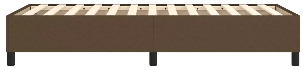 Estrutura de cama sem colchão 80x200 cm tecido castanho-escuro