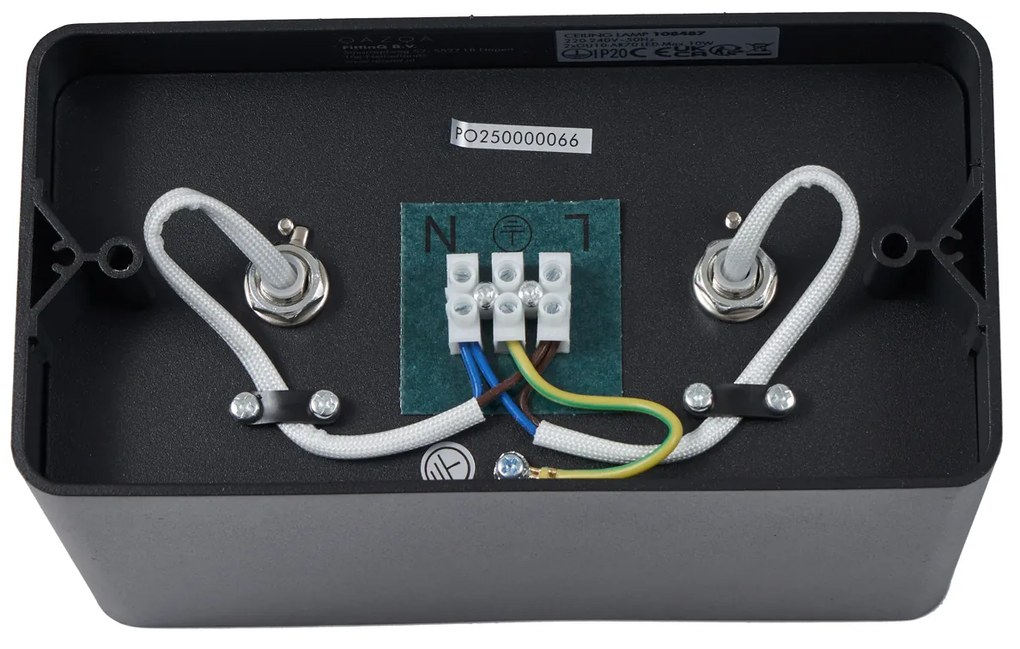 Foco de superfície de design preto GU10 70mm 2-luzes giratório e inclinável - Vox