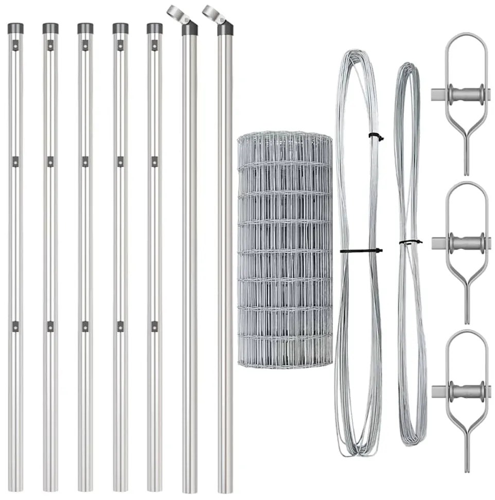 Cerca Euro com 13 postes, 0,4 x 25 m, em aço galvanizado