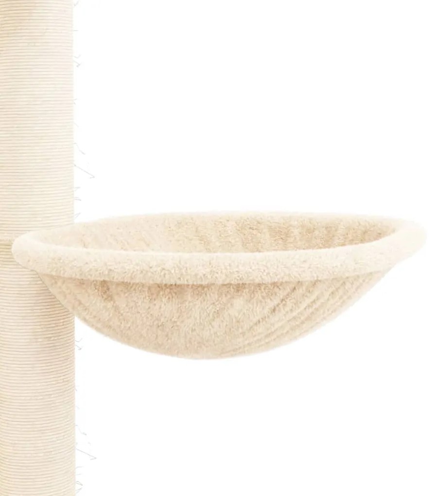 Árvore p/ gatos altura ajustável chão-teto 258,5-284,5 cm creme