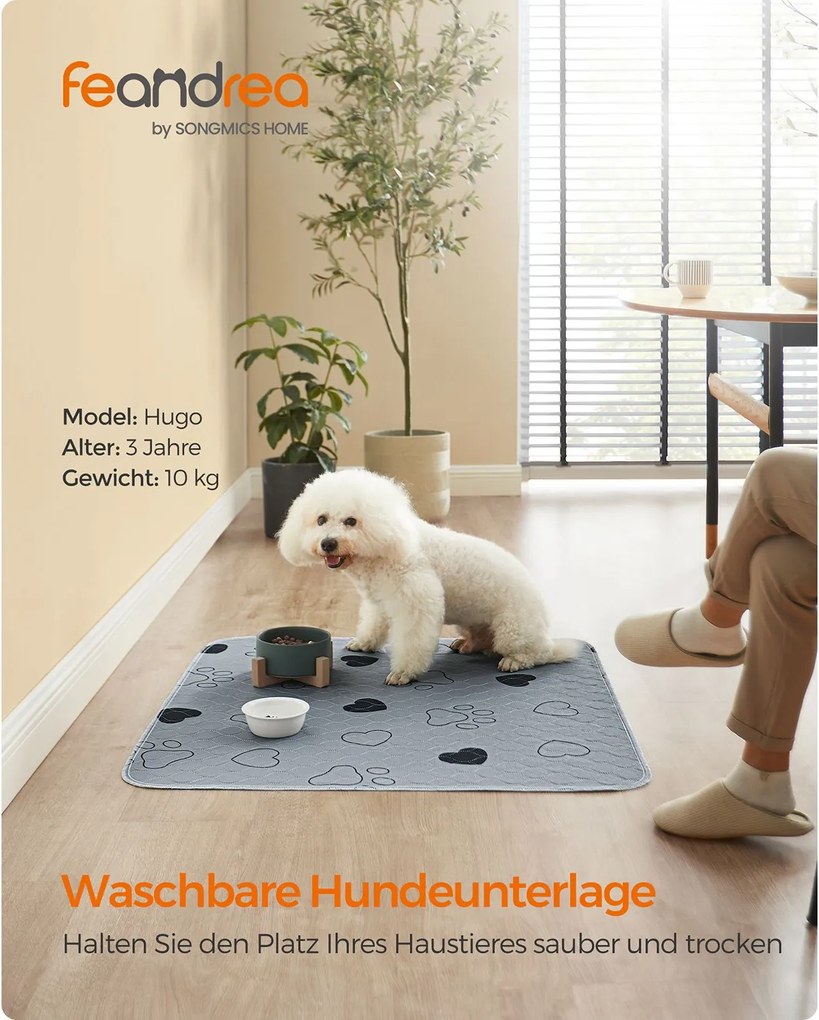 Conjunto de 2 Tapetes laváveis para cães 91 x 86 cm cinzentos