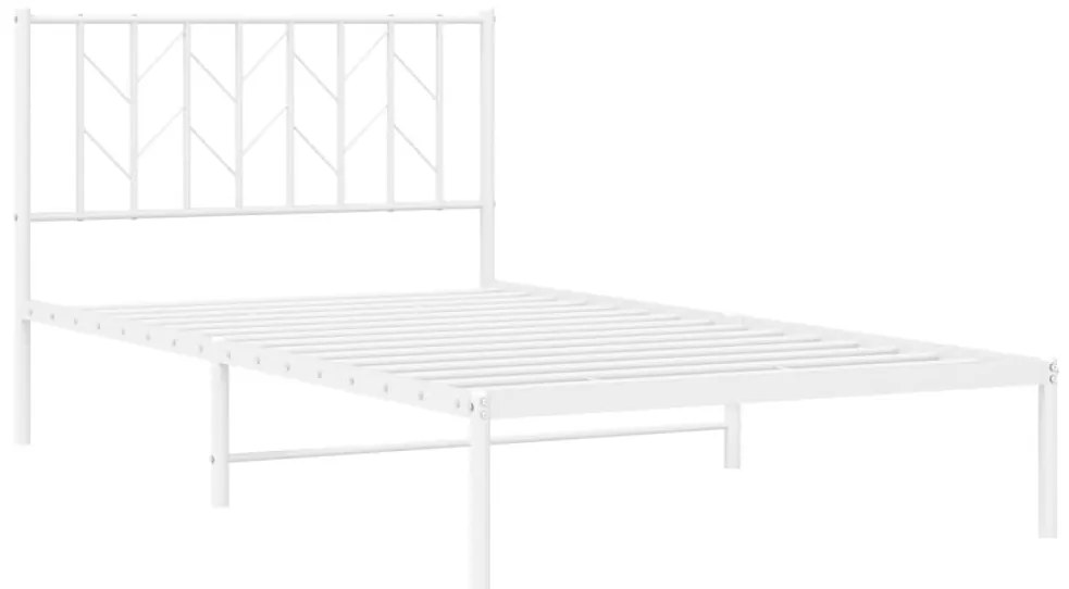 Estrutura de cama em metal com cabeceira 107x203 cm branco