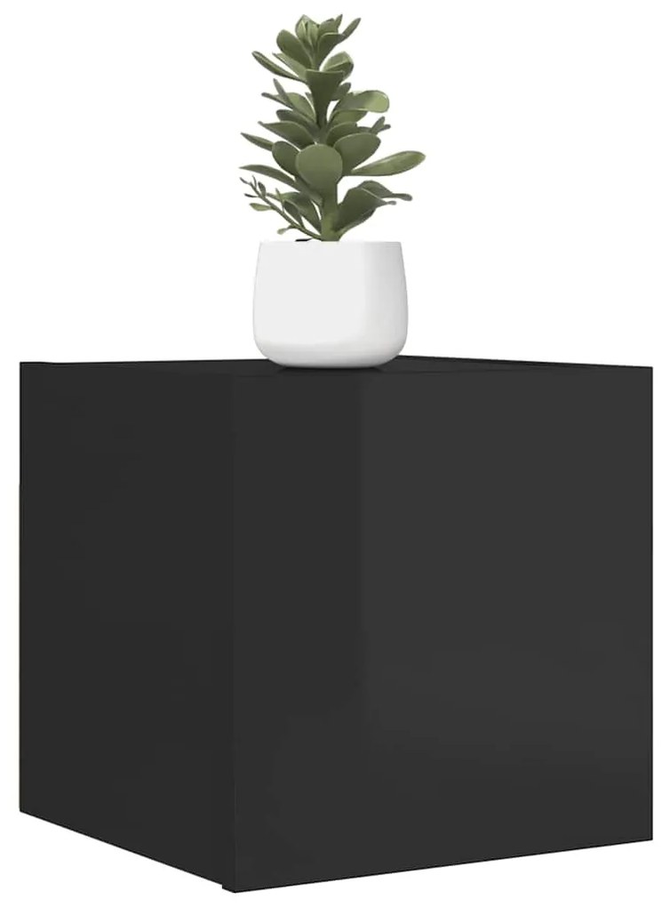 vidaXL Armário de parede para TV 30,5x30x30 cm preto brilhante